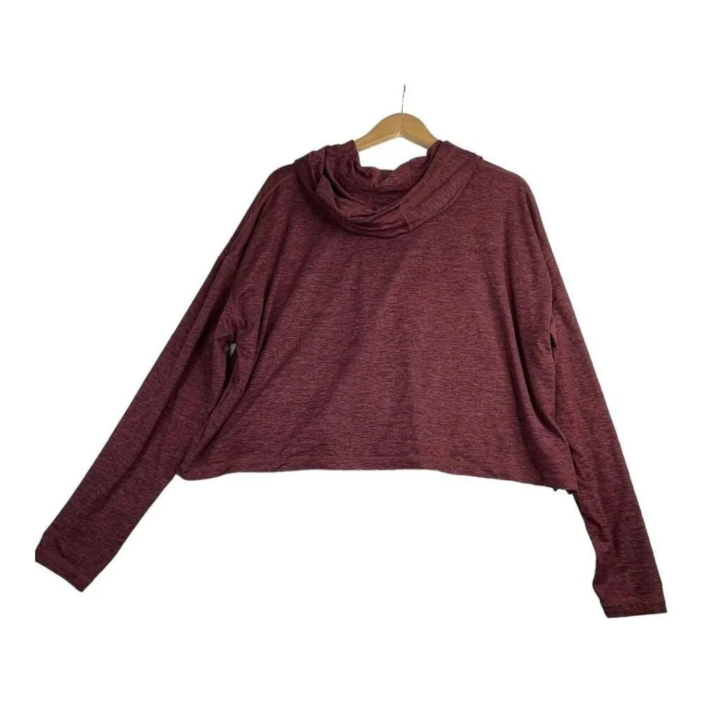 Athleta Cropped Hooded Pullover Sweater size Medium‎ Red
